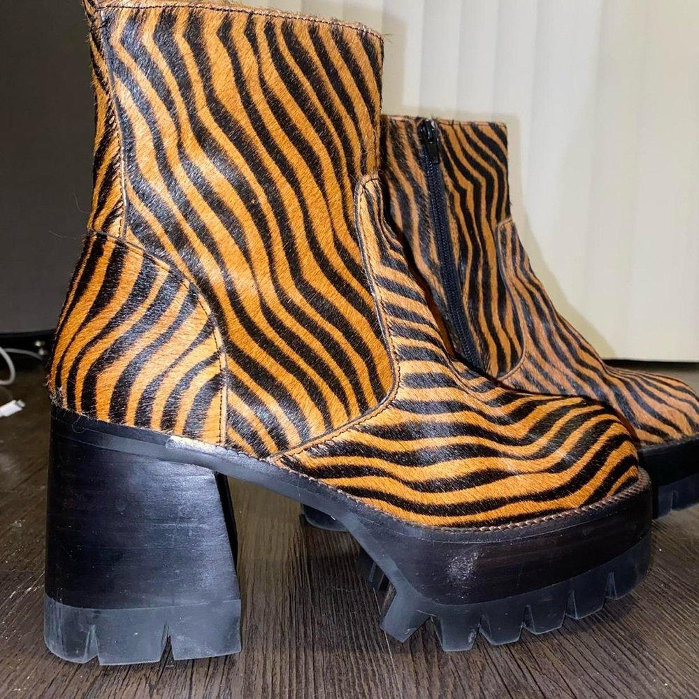 Zebra Platform Boots - image 1